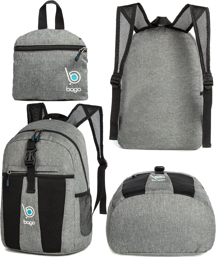 Lightweight Small Hiking Backpack for Women and Men - 25L Travel Day Pack - Foldable Hiking Daypack Ultralight for Camping Outdoor Sports - Day Bag Packable Backpack for Travel (Snowgray)