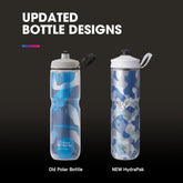 Sport Insulated Water Bottle - Bpa-Free, Sport & Bike Squeeze Bottle with Handle (Contender - Olive & Silver, 20 Oz)